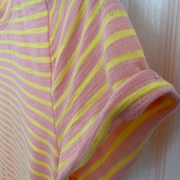 We The Free Striped, Short Sleeve Ladies’ Tee | pink/yellow | L - Picture 5 of 7